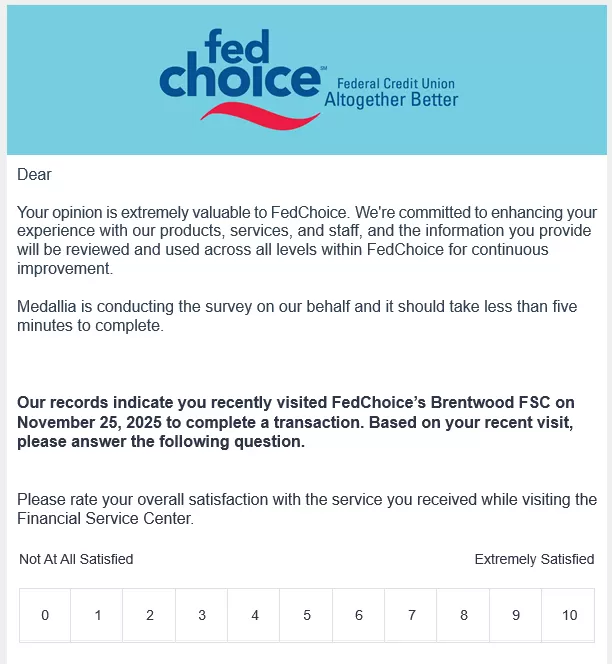 sample survey with header